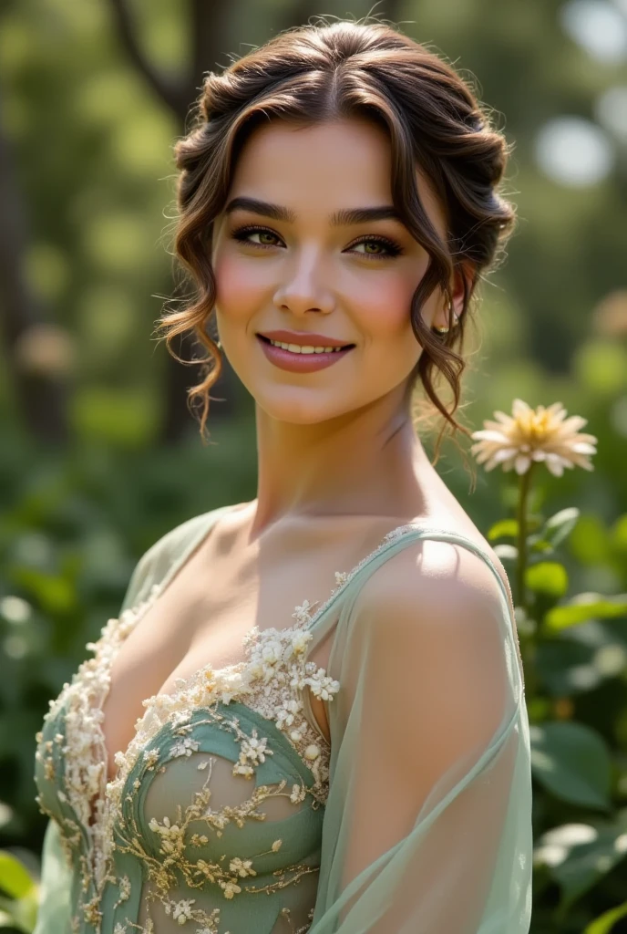 Portrait glamour mi-long, Nikon D850, F1.6 lens, 200mm, digital SLR, 22 megapixels, (((Private garden'a Mediterranean villa on the Marbella scene))), photo d'a stunning 20 year old portuguese girl, (ssmile:1.4), (portant une robe de cocktail en dentelle violette avec dos ouvert:1.6), ((seductive pose)), fille chaude, (((big natural tits))), (((brown hair in ponytail))), (petite fille), symmetrical face, photorealistic, la photographie, (bright natural lighting), magnificent, deep neckline, (head of'artwork), best quality, high resolution, extremely detailed, Cinematic lighting, (((very narrow waist))), rich colors, hyper realistic, realistic texture, ((jewels)), (((Elle a de belles mains et porte des bagues))), (Bracelet), (neckleace), (anklet), (nail polish) (loops of'ears), Fuji Superia 200, 8K, sexly