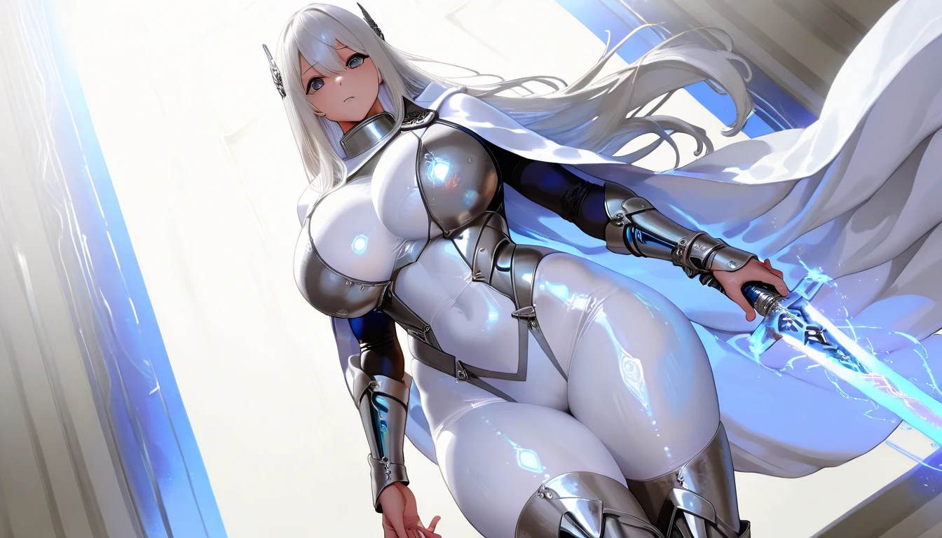 "(masterpiece:1.1), best quality,
1girl, (80s anime style:1.3), (eyelashes:1.5), (:1.2),
(intricate high detailed body:1.2),
blue hair,
(forehead exposed, hair slicked back:1.2), (long hair, straight hair:1.1), (demon horns:1.2),
purple eyes, (lip stick:1.4),
(taned, dark skin:1.3), (gigantic breasts:1.5),
happy, smile, open mouth,
(silver embroidery body suit armor, underboob cutout:1.2), (pantyhose:1.1),
(knight armor, armored boots:1.2), (suspenders:1.1), (streaked hair:1.2), hand cuffs,
standing, hand on hip,
(upper body, cowboy shot, looking at viewer, from front:1.1),
(daytime, grassland, outdoors:1.1)"