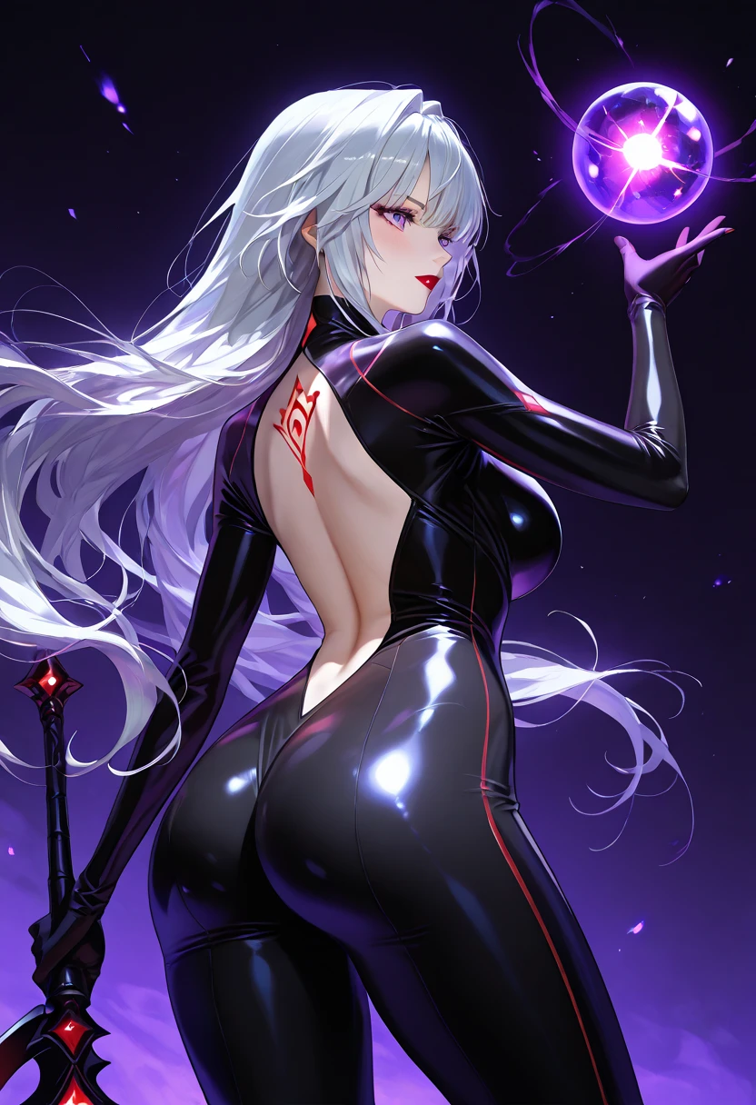 dark sakura leotard kneehigh boots