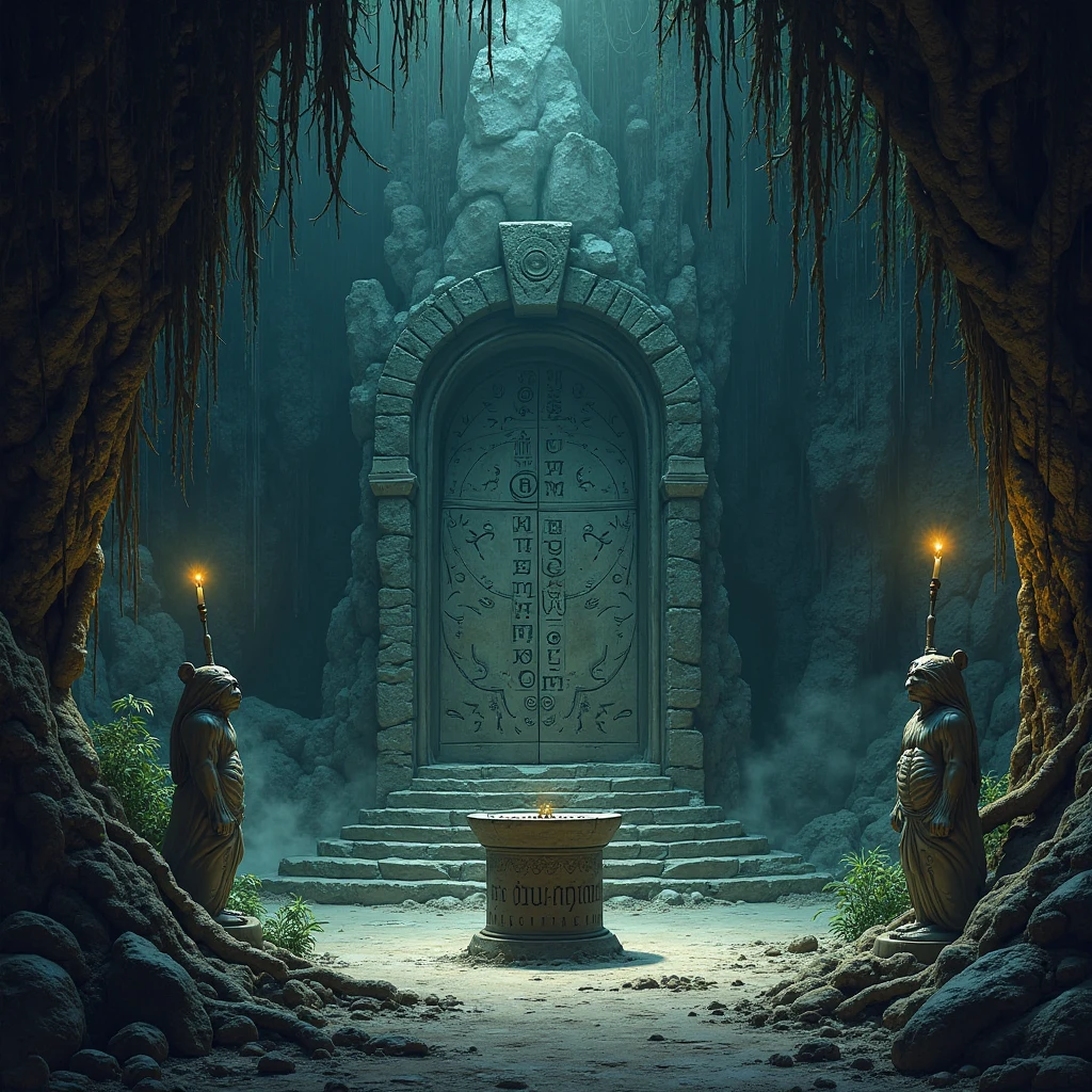 anime, fantasy, novel illustration, high fantasy, epic fairytale, an ancient crypt, adorned with alien glyphs, discovered on a remote moon