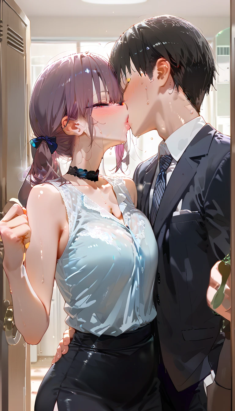 (​masterpiece:1.4)、(1male people:1.9)、1girl、,(:1.2),high school student,beautiful girl,(short ponytails:1.2),akb48,nogizaka46,sailor suit,high ,(A father is touching his delicate girl's crotche:1.9)、student clothes、a closeup、Lying in bed、Father touching the crotch of delicate girl、(Cute 15-year-old delicate girl with semi-long hair and 50-year-old father with short hair)obscenity:1,2、Metamorphosis:1,2、NSFW:1,2、caress:1,2、Wrinkles between the eyebrows、Touching each other's crotches、red blush、toppless、White panties、Dark blue pleated mini skirt、tre anatomically correct,(small breasts:1.2),(skinny:1.2),