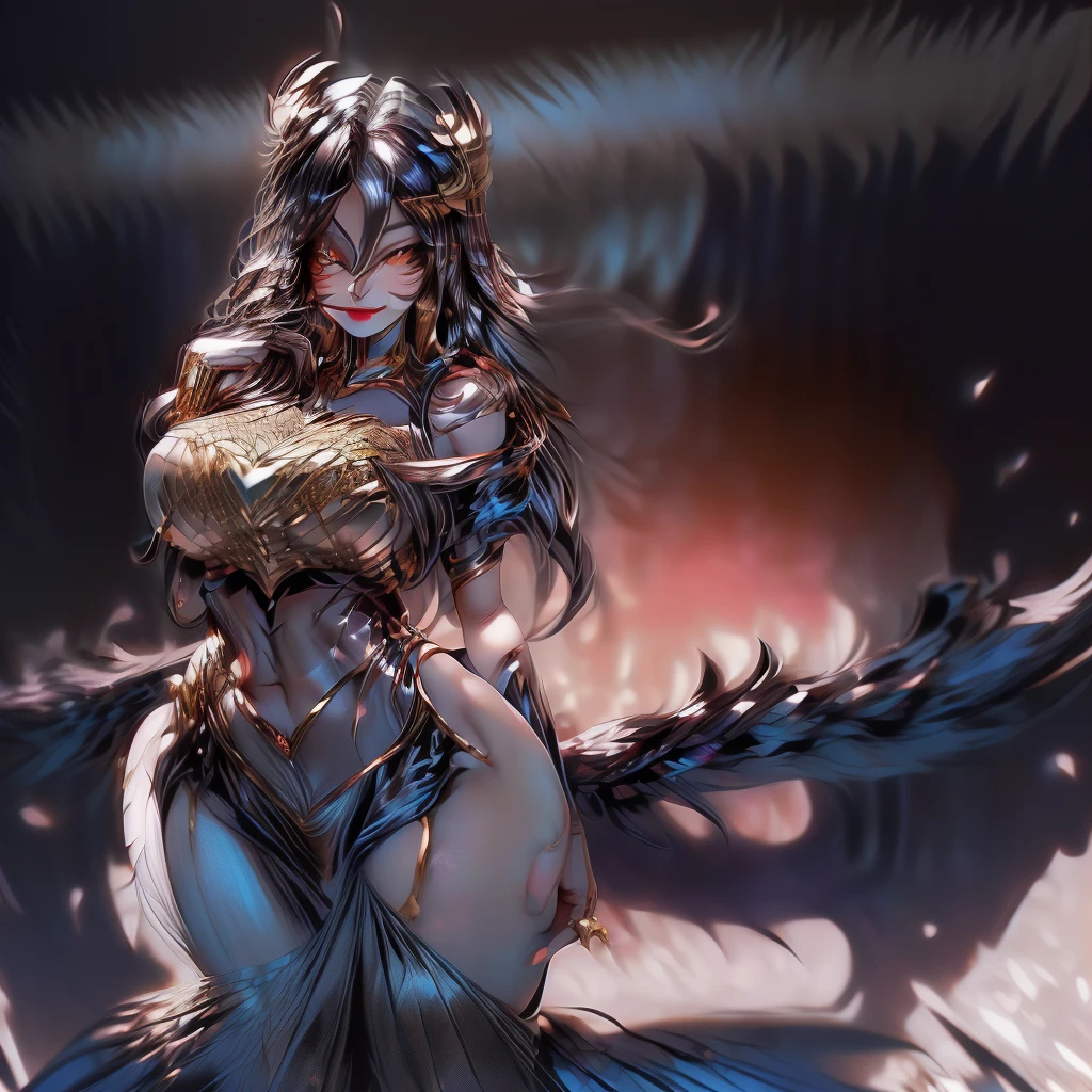 ((masterpiece, best quality)), Delicate face,Dragon Girl,Kaneko,Gold Mine,Gold jewelry,dark Knight,Dark Gem,whole body,Standing picture,Long legs,Large Breasts,Gradient long wavy hair,Perfect body proportions,Beautiful black eyes,Extremely beautiful,transparent, Pure white background,Big Dark Day,cloud,Sexy Lingerie,Lace