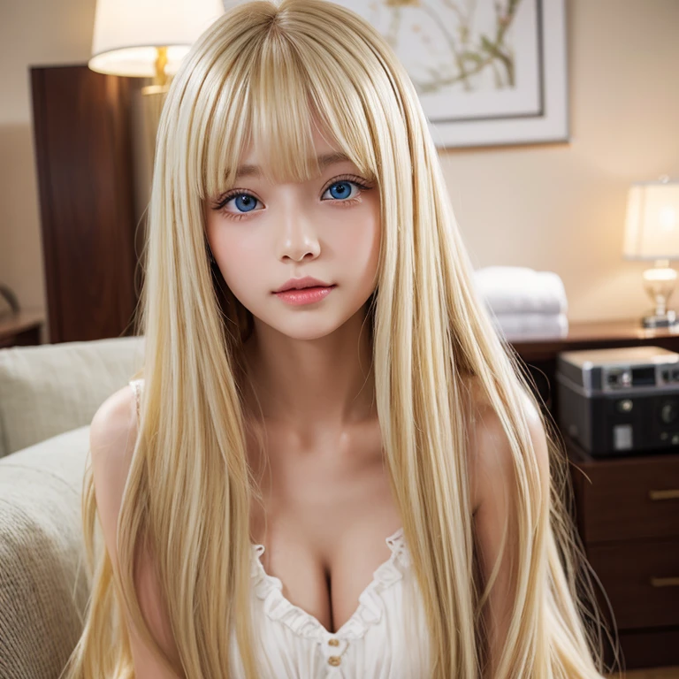 (White wall background:1.8. Upper body photo from the knees up)　((She sits in front of a white wall、Posing with her back arched。.:1.2　and、A pose that shows as much hair as possible:1.2))　((Her hair is blonde:1.5))　((Her hair is curly hair:1.5))　(She is showing a happy smile:1.5)　(Large Breasts:1.6)　((2 French hair model))　((Highest quality)), ((masterpiece)), (Get used to それ), Perfect face　(1 person)　Beautiful French woman&#39;s face, Characteristics of French faces　((Her hair color is the most beautiful blonde in the world.!!!))　((Her hair color is the most beautiful blonde in the world.!!!))　((Her hair color is the most beautiful blonde in the world.!!!)) 　((Her hair color is the most beautiful blonde in the world.!!!))　((Her bangs are neatly trimmed、Straight down.:1.5　and covers the forehead perfectly.:1.5))　((She has beautiful blonde hair of the highest quality and detail.!!!!!　Very long hair!!!!! Up to the ankle!!!!!　Highest quality　Attention to detail　Up to the ankleの長い髪!!!!!、Very long hair!!!!! Abnormally long hair!!!!!　Flowing Hair!!!!!　Very shiny and thick hair　Abnormally long hair!!!!!　Flowing Hair on both ends!!!!!　Her hair is long, reaching down to her ankles.!!!!!　Her hair reaches down to her ankles.!!!!!　Thick and shiny hair　Very free hair　Abnormally long hair!!!!!　Beautiful silky hair　Beautiful and shiny hair　Beautiful and shiny hair　Beautiful silky hair　Long hair Up to the ankle!!!!!　Very very, Very long hair!!!!!　Very very, Very long hair!!!!!))　(Highest quality　The best ultra-fine　Up to the ankleの長い髪!!!!!、Very long hair!!!!! It lasts forever!!!!!　Flowing Hair　Very shiny and thick hair　Abnormally long hair It lasts forever!!!!!　Flowing Hair on both ends!!!!!　Up to the ankleの長い髪!!!!!　Up to the ankleの長い髪!!!!!　Thick and shiny hair　Very free hair　Abnormally long hair!!!!!　Beautiful silky hair　Super long hair Up to the ankle!!!!!　Beautiful and shiny hair　Beautiful and shiny hair　Beautiful silky hair　Up to the ankleの長さの髪　Very veryVery long hair!!!!!　Very veryVery long hair!!!!!))　((She is wearing a black bra with lots of lace.....　She is wearing black panties with lots of lace.....))　(She is looking at the viewer with a very happy expression...:1.3)　((She is 2 and French....&#39;The most sensual and beautiful hair model.　Or a lingerie model))　(Get a sensual make-up treatment from a professional make-up artist.....　Exquisite texture:1.4　Bright red lipstick!!!　Beautiful black eyeliner)　Perfect Woman&#39;face　(Her face is dignified and sexy)　(Perfect double eyelids)　((Her eyebrows are very thin:1.8))　Perfect Woman&#39;face　((Her face has the characteristics of a French woman.!!!))　(Her face shape is thinner than average:1.8)　(Her eyes are larger than average:1.8　Her nose is higher than average:1.8)　(She has a fuller figure than the average French woman.....:1.5)　(Her skin is a typical Caucasian complexion.....)　(Her skin is very high quality and super high resolution　Her skin is beautiful and radiant)　((Rich 1.4))　(Extremely detailed 8K)　(Ultra-fine skin texture 1.4)　(current, Vibrant:1.4), 　Sharp focus:1.2、Beautiful woman:1.4　Dynamic Lighting　(Genuine RAW photos taken by professional photographers)　(Surreal photos by professional photographers :1.2)　