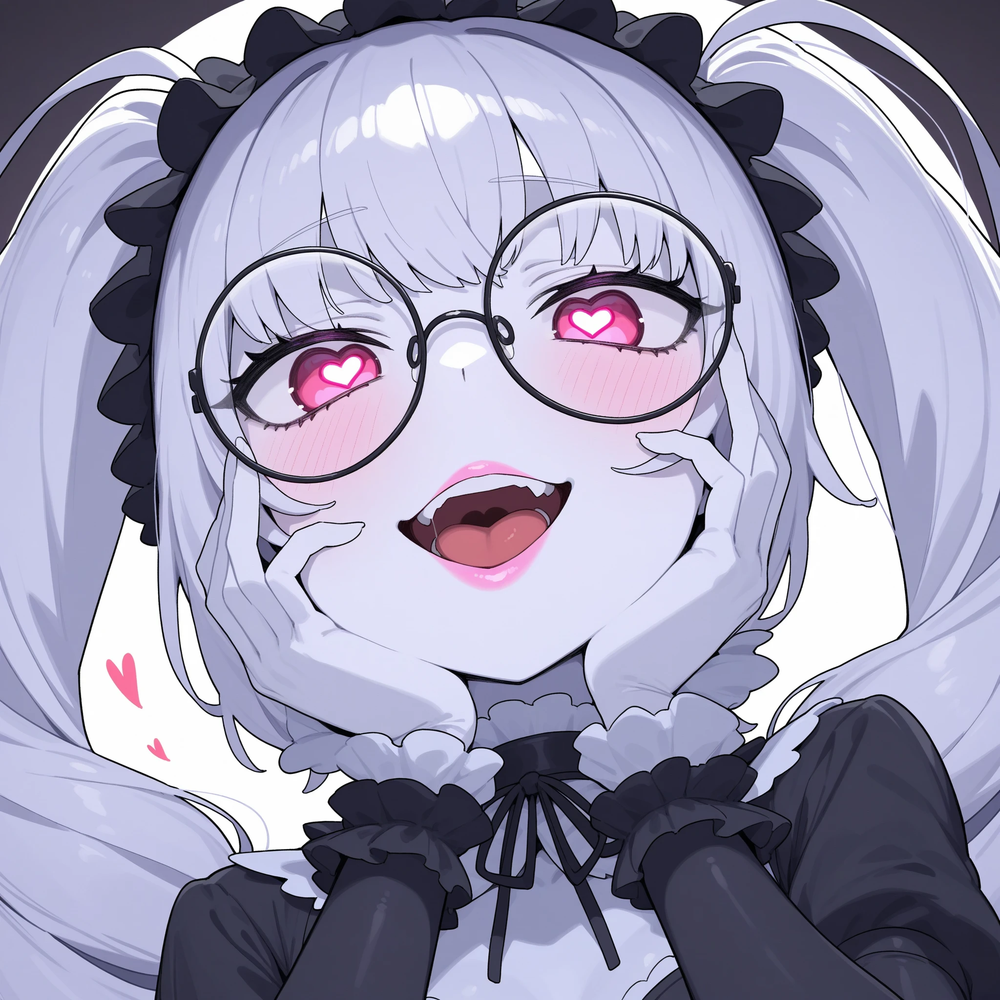 1 girl ,, detailed eyes, detailed face, wearing A sexy maid dress, large breast, white colour heir, wearing glasses, no underwear, focus on pussy , visible pussy, cum overflowing from her pussy , purfect face, small heir, embarrassed 