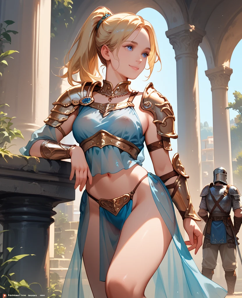 Asgard，valkyrie，Senhora Cavaleiro，Anatomia correta，epic fantasy digital art，tmasterpiece，8k，high-definition resolution，desenho detalhado，Qulidade Superior，, epic composition 1girl, collar, chain leash, elf, long hair, platinum blonde hair, white leotard, cleavage, 
orc, multiple others, glowing eyes, blue eyes, circlet, veil, crowd, chains, 
masterpiece, best quality, highly detailed