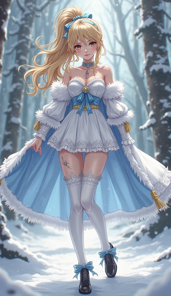 blue eyes,Kawaii bites ankle childishly and innocently 1 girl 8 years old,blond,very long hair,curls,hat,((skindantation))((Big breasts))+++,view from below,dreamy moonlit night,light coming in,Big full moon background shadow night,Floating beautiful detailed sky,Detail very close to the viewer focusing on the face with messy long hair lens flare,Light leak detailed beautiful snow forest and tree spirits((snowflake)),Floating sand streams,belly button,Backlight deep shadows,transparent,+++ Extremely high quality extremely fine deep silk health lacking warmth base soft skin,illustration high resolution,contrapposto glow like an opal,hiqcgbody ++ Light lips,UC:Realistic cute face angle girl in front dynamic pose,Face to toe,Aqua blue ruffled long skirt with bustier bustier petticoat :1.5 high heel sandals double breasted,underbust,The crack is hairless and visible,Small breasts,Almost flat bust,