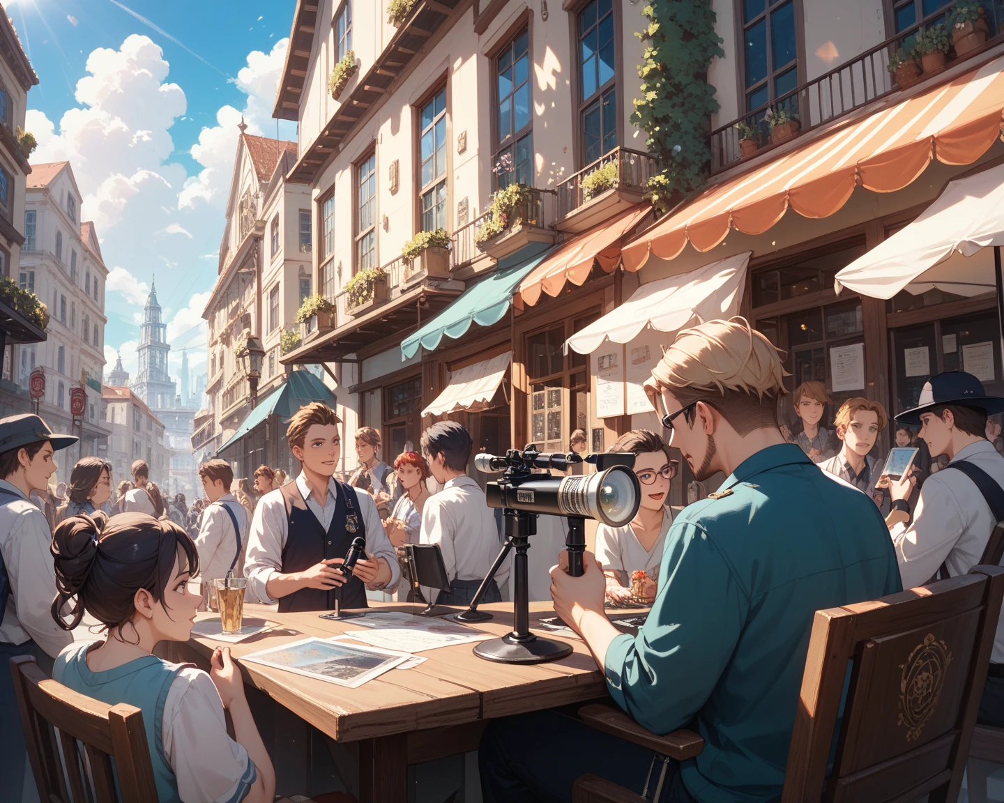 Fantasy Country Under a Microscope,Uncover the Hidden Kingdom with Macro Lens,Very small people、Have fun、Get along、The scene that is making a city、One woman、seems to be having fun、 watching