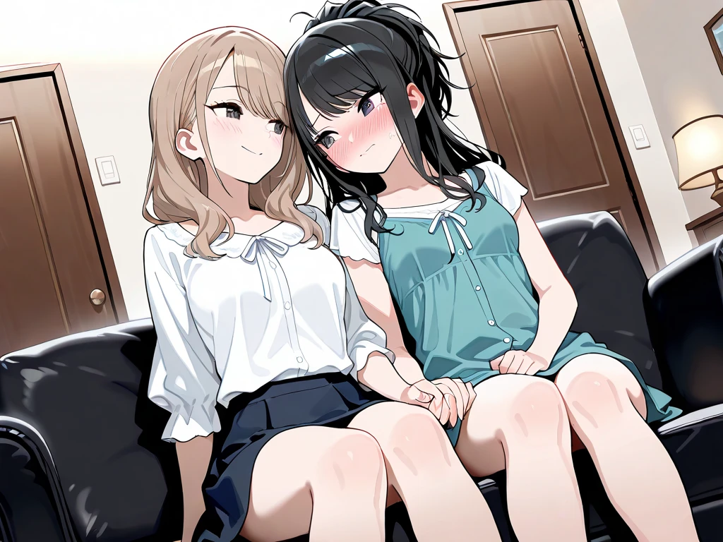 A busty two headed woman showing her cock to her friend with an older woman and a younger girl as her two heads. She’s at a sleepover with the younger girl head’s friends. The Young head is masturbating her huge cock and cumming into the older second heads face while the young head is jerking off to a movie with her friends. The older second head is clearly uncomfortable with showing her cock to the young heads girlfriends