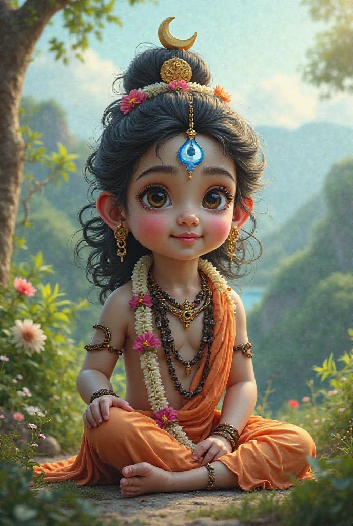 charming cute blue eyes lord vishnu rolling vishnu chakra .