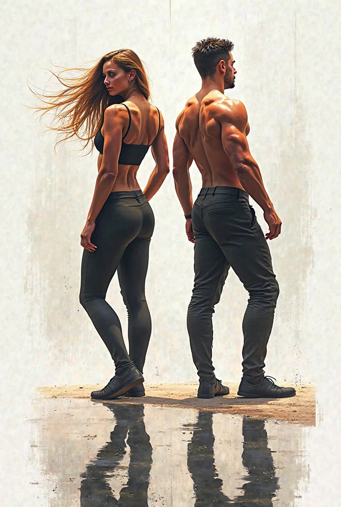Leggings-style school swimsuit、Man muscle、female