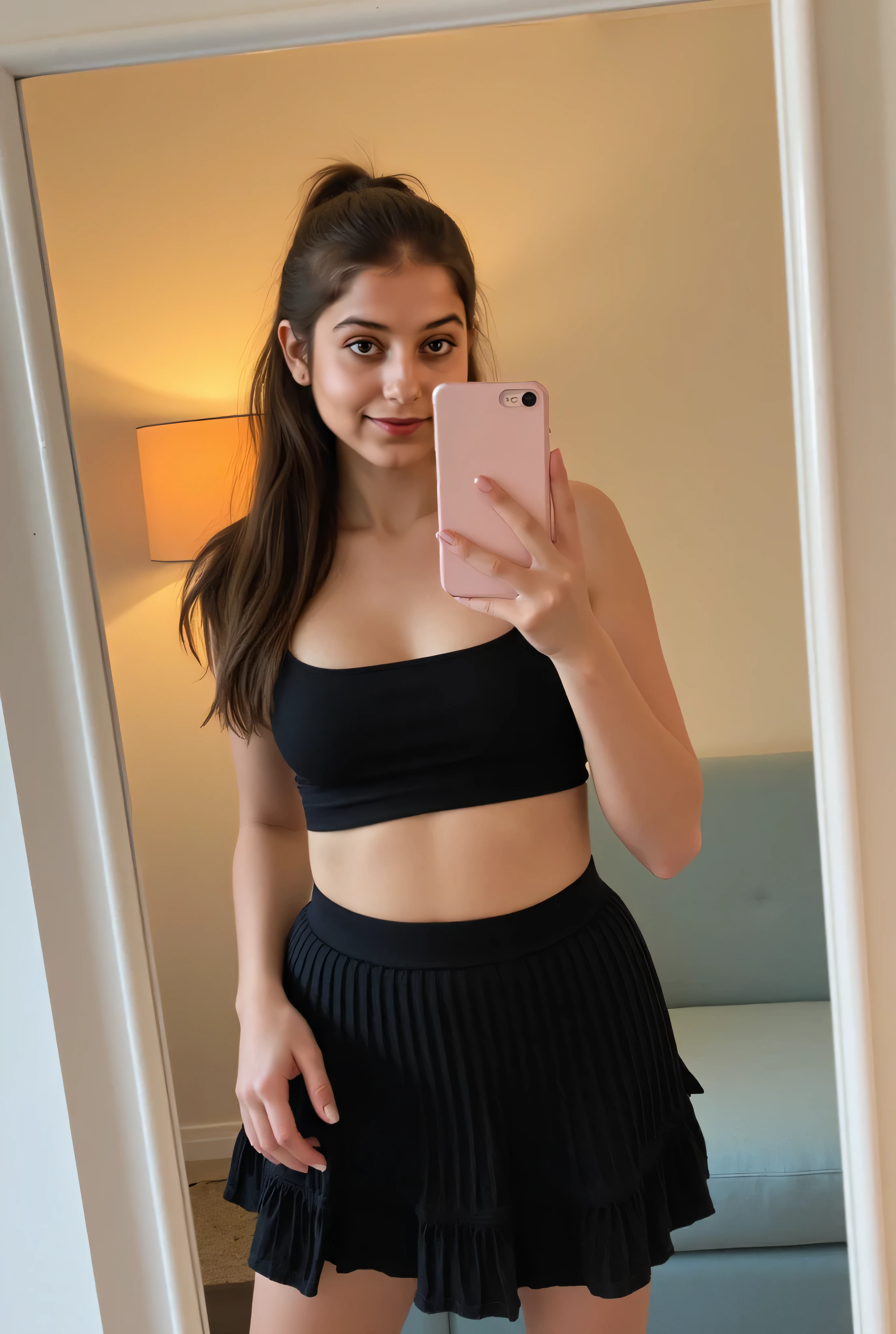 18 year old Indian white girl medium iPhone quality black top