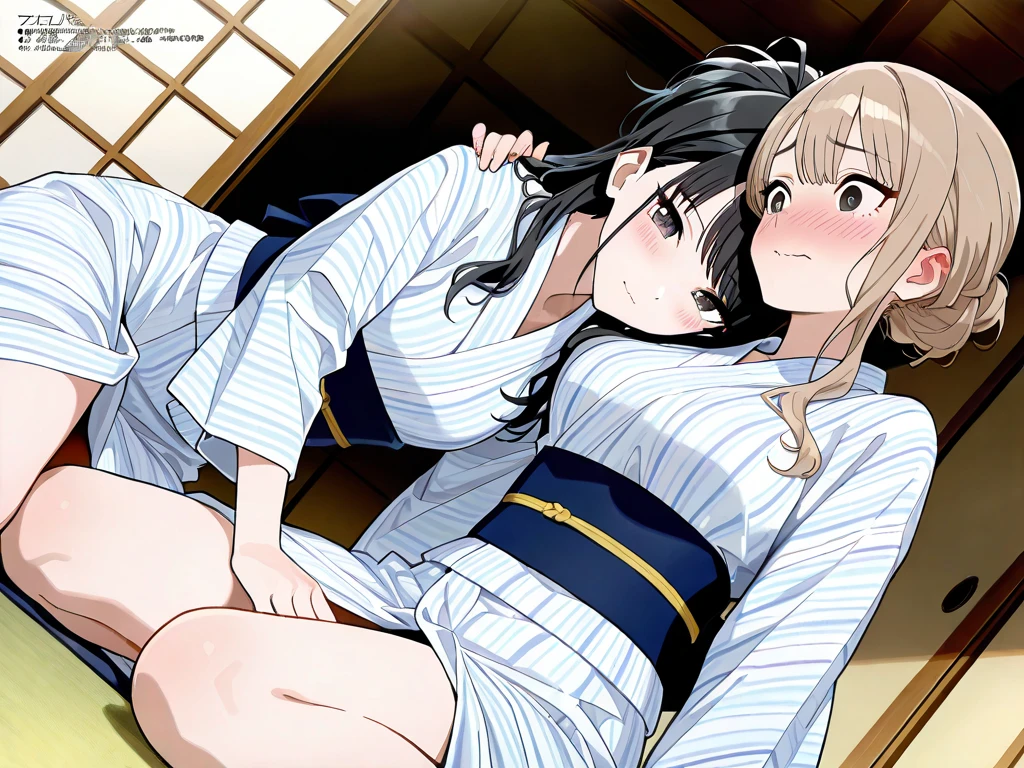 Anime painting,A blonde twin-tailed young girl wearing a pink floral yukata is being raped by a man in the woods at a night festival,Highest quality,masterpiece,(((1man and 1girl,having sex))),A young and is violently raped and cums inside her, crying and screaming.,Obvious flat chest,Visible genitalia,Tears flowing,Her clothes are in disarray and her breasts are visible,A young girl spreads her legs wide in an M-shape
