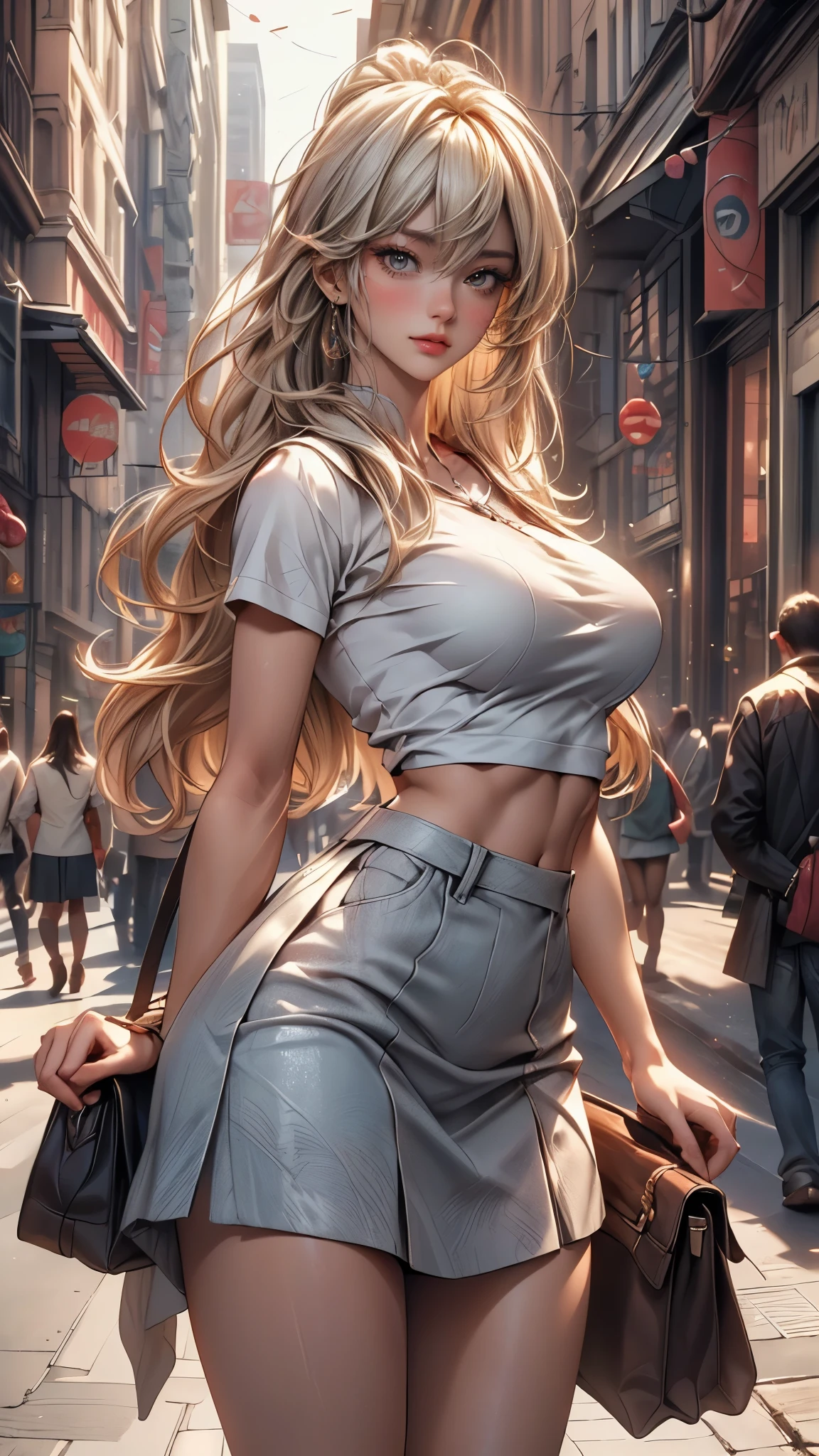 ((highest quality, 8k, masterpiece: 1.3)), whole body, Sharpen the focus: 1.2, Outstanding beauty: 1.4, Slim Abs: 1.2, (((blonde, big: 1.2)), Tank top dress: 1.1, (Night City, street: 1.1), Highly detailed face and skin texture, Fine grain, double eyelid