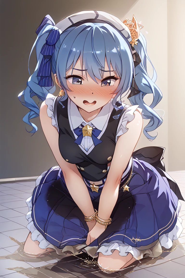 yuriko nanao (million live), 1 girl, Solo, Cute Girl, (((Best Quality, Ultra-detailed, 8K, High resolution))), Detailed face, Bob Hair, Plain clothing, disheveled clothing, brassiere, Lace underwear, underware, Underpants, Viewers Watch, (((Crying face:1.5, Tears, shed tears, Sad,)))