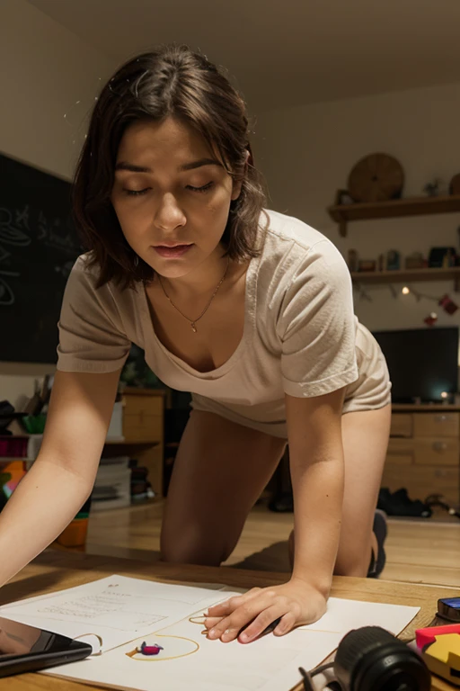 A girl farting into a jar
