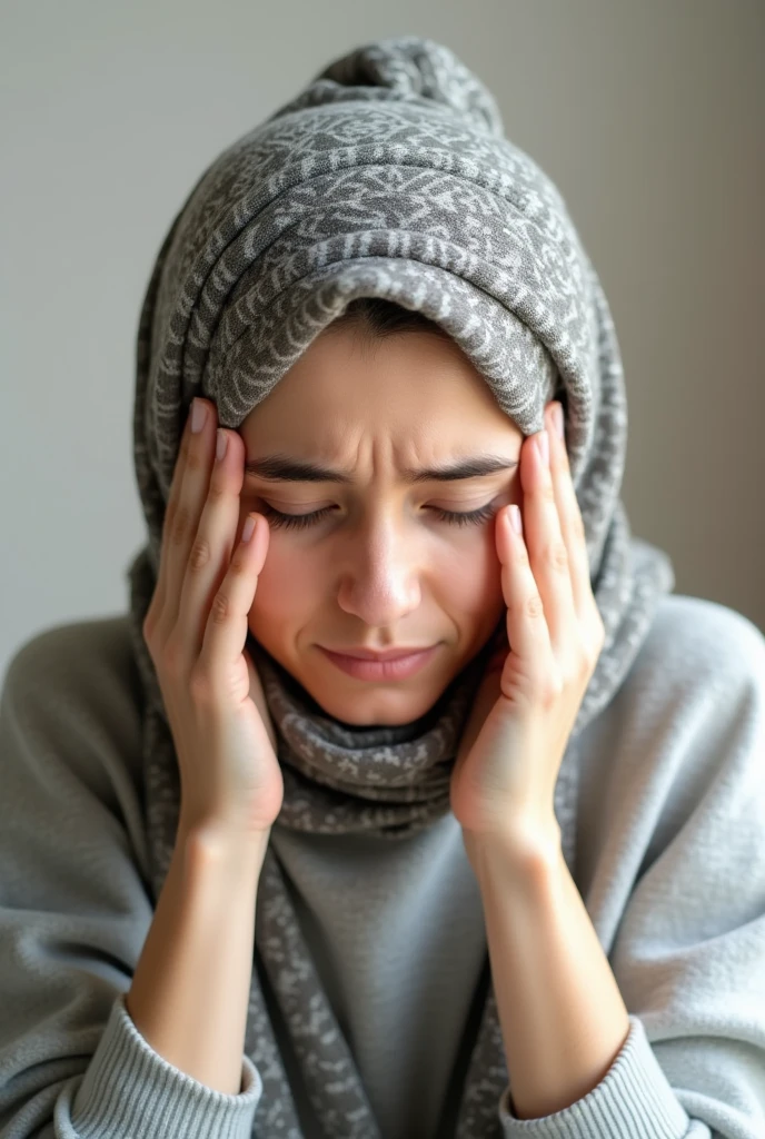  middle aged muslim women wearing sharee, acting of having heart attack, facial expression must includes pain