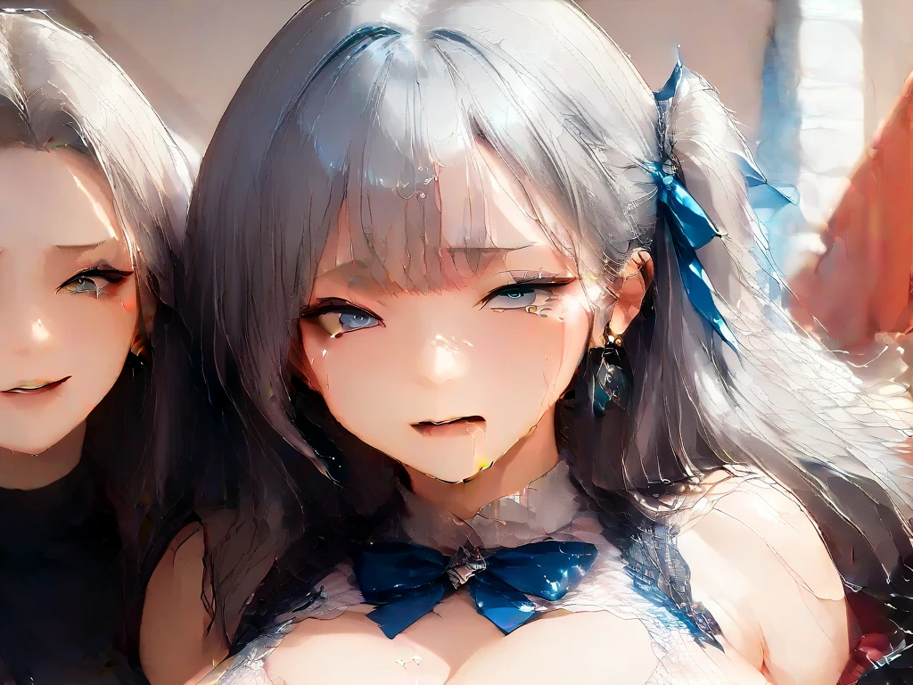 nsfw,uncensored,(masterpiece), (photo realistic1.4), ultra high res, best quality, 8k official art,figure,very detailed,anime color,perfect hands, perfect fingers, perfect legs),(cowboy shot,From front,1girl,solo,idolmaster,(hayate hisakawa) ,(17years old, beautiful girl), (Beautiful Eyes),(((Beautiful silver hair))), (((Straight midium long hair)),(Blunt bangs),((sailor mizugi)),(pubic silver hair),(Wet Hair), (Wet Skin), ((Sweat)), ((vapor)), (Flat Chest,Large Breast),(Front view),(((Several boys:1.9, Peeing on a girl,Multiple penises:1.9,holding penis))),((Ecstasy Trogao, Saliva trace, Red nose,Close one eye,Stick your tongue out)),Cleavage,Happy,((smile:1.9),((Cum on body:1.9)),((Cum on face:1.9)),((cum on hair:1.9)),((Cum in mouth:1.1)),((Sitting,wariza)),((Close one eye)),(sex,cowgirl,pov),(((View your viewers),class room,