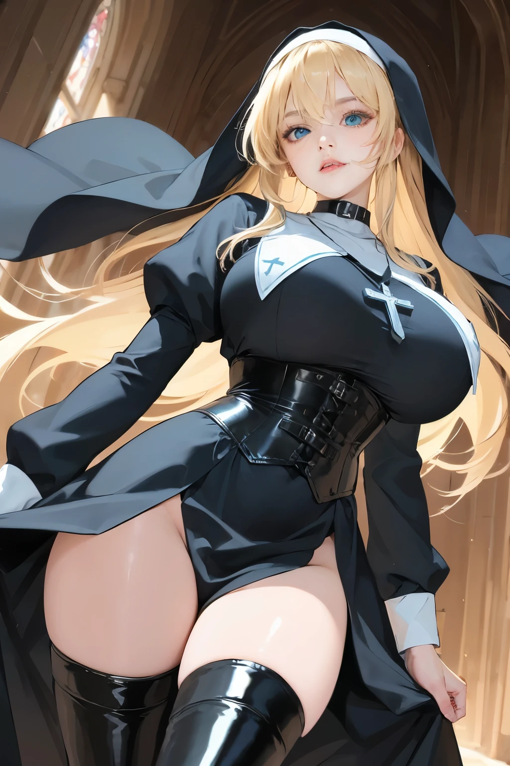 Bigboobs,lewd nun