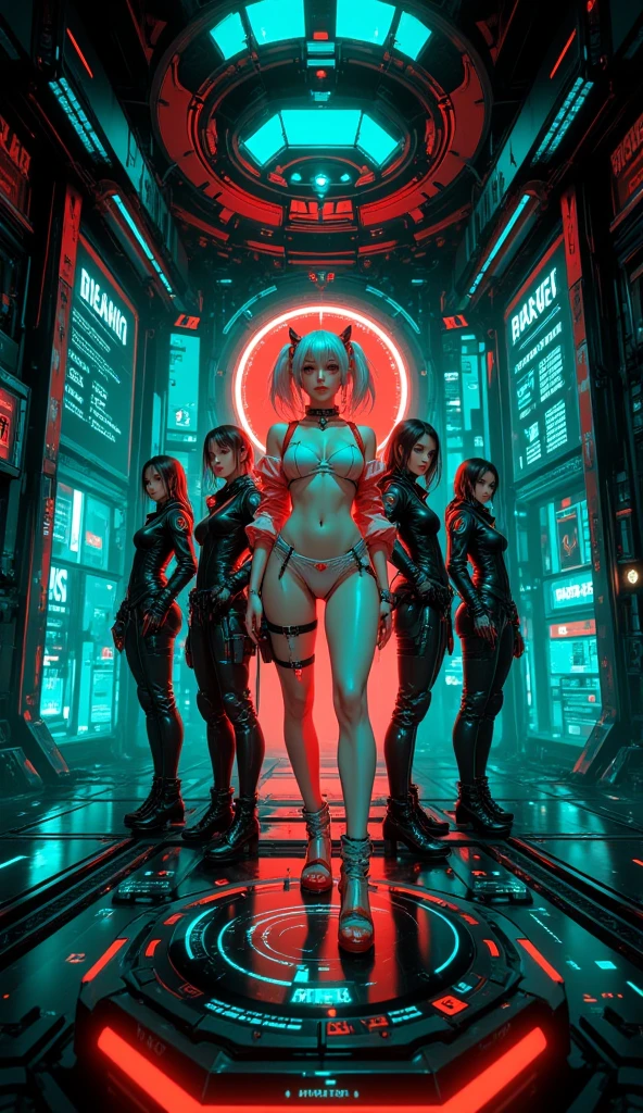  (stylish anime-inspired agent selection interface:1.6), futuristic urban setting, character lineup with ?????? agents in dynamic poses, selected character in vibrant color with detailed close-up while others remain monochrome, retrofuturistic UI with holographic elements, asymmetrical menu layout with diagonal design elements, bold typography with neon accents, character stats displayed in minimalist bars, cyberpunk aesthetic with noir lighting, floating tactical information panels, subtle glitch effects, industrial background with city elements, high contrast color scheme with teal and orange highlights, character silhouettes with distinct weapon outlines, sleek modern UI framework, photorealistic rendering with anime styling, 8K resolution 