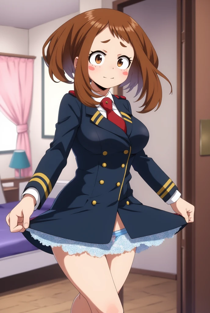 1 Girl,Cowboy Shot,Skirt flip,White lace panties,高qualityのアニメ、High resolution, Kumiko、Tabletop,band uniform,sunfes marching band uniform,[3D Images:1.5],[[Attractive eyes,Fine grain、Shining Eyes, colorfulな目:1.15],whole、Looking at the audience,8K images,Cute Anime Girl, 茶colorの目, Black Hair, bangs, Long Hair, Dark Skin, Hair Clip, White shirt, Blue Skirt, No socks, School boots, 黄前Kumiko, masterpiece, Portraiture, Official Art, One girl, high school girl, Summer clothes, Black Hair, 茶colorの目, 褐colorの肌が幸せ, club room, Sitting, Amazing visuals, High resolution,masterpiece,Highest quality,, 15 years,young woman,beautiful指,beautiful長い脚,beautiful体,beautiful鼻,beautifulキャラクターデザイン, Official Art,非常に詳細な CG ユニティ 8K 壁紙, Perfect lighting,colorful, bright_front_face_Lighting,Shiny skin, (masterpiece:1.0),(Highest_quality:1.0), 超High resolution,4K,Super detailed, photograph, 8K, High resolution, High resolution, Absurd:1.2, コダックポートの場合teeth 400, Film Grain, Blurred Background, Bokeh:1.2, Lens flare, (Vibrant_color:1.2), (beautiful_face:1.5),(narrow_Waist), ,Browsing Caution, From behind, I had already finished, Under the skirt, Recall, Green panties, Camel Toe, blush, 笑face, teeth, teeth focus,alone, grabbing own teeth, huge teeth, Spread your legs,Staring. Audience, On my knees, (Perfect hands, Perfect Anatomy),