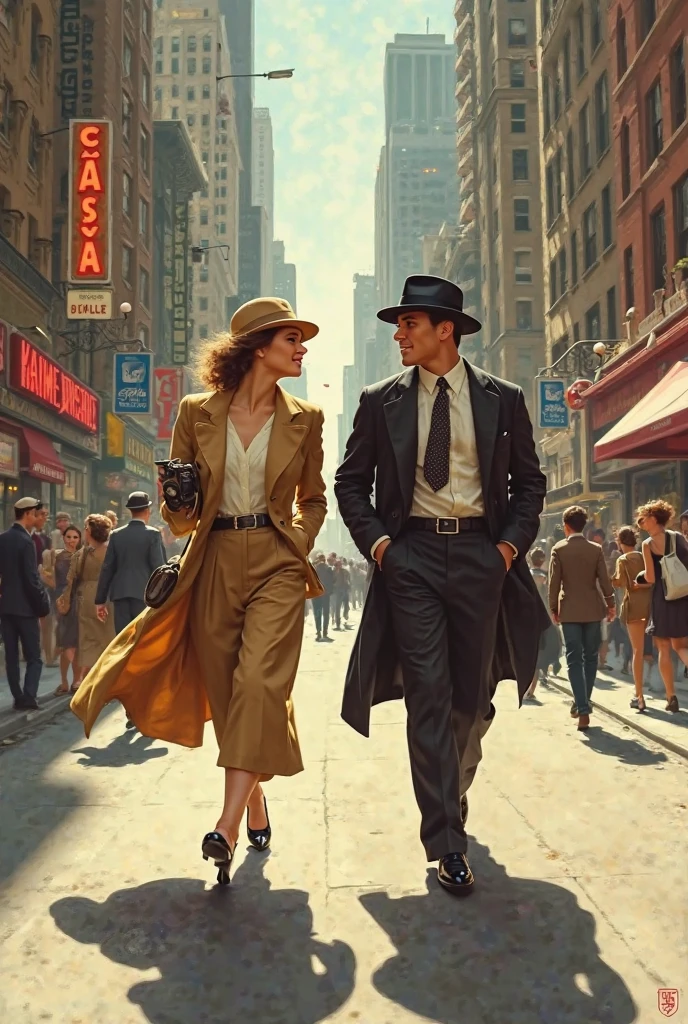 two s from the 1930s in the style of the time running on the streets