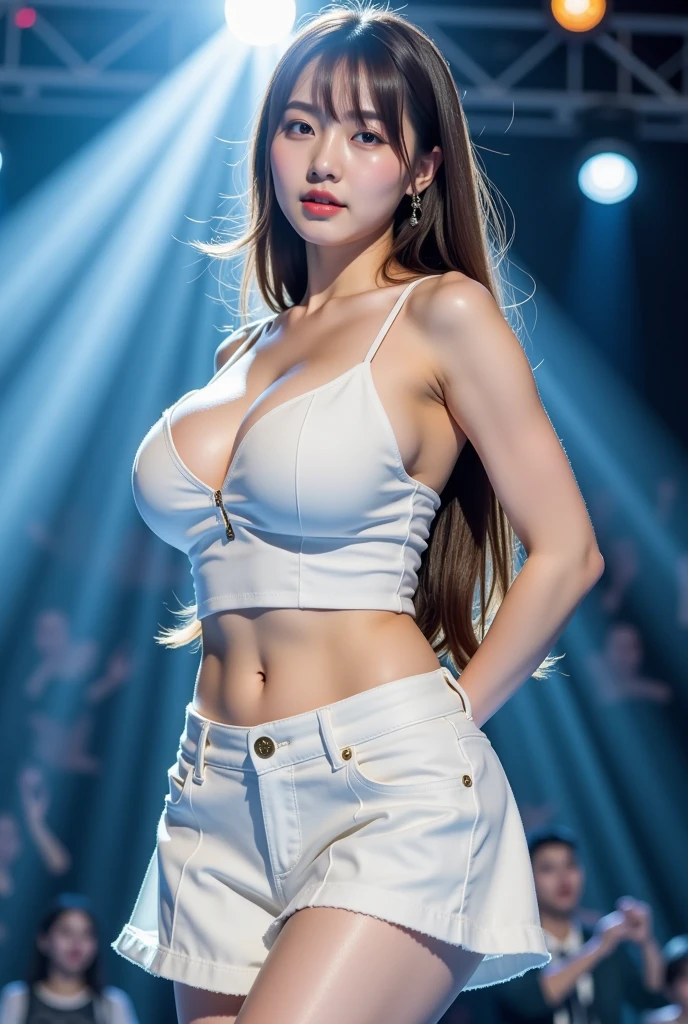 ((midnight, Need, 8K, tmasterpiece:1.3)), , Long legs, Focalors:1.2, Plump body,perfect figure beautiful woman:1.4,((Dark brown hair, huge tit:1.2 )), (Low-cut white T-shirt, Skinny white T-shirt,deep v big breasts,Low-cut black stockings,cleavage,Superskirt), ((South Pole,ice river,ice mountain,pinguin,Blizzarding,Oyuki)), crowd of,Highly detailed facial and skin texture, A detailed eye, 二重まぶた,wears glasses,crisp breasts,Smile with,Bigger breasts, Wavy hair,crisp breasts,Get wet,Sweat profusely,wearing a choker,Wear earrings,wears a watch,Redlip