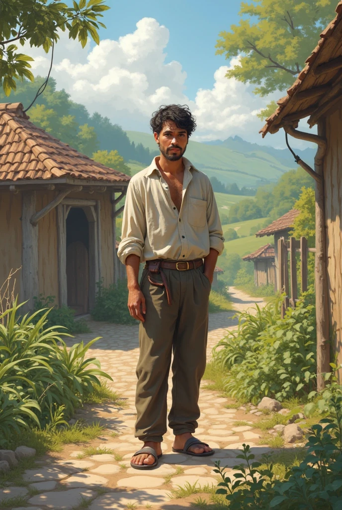 A young man in the village who lives a simple life