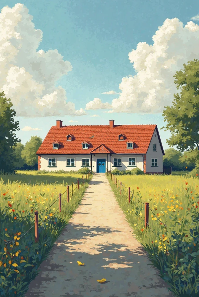 Create me a picture for the 50th anniversary of Bildungszentrum Weißere Tal near Stuttgart and it must have something in it that is associated with the school it can also be simple but it should be easy to repaint