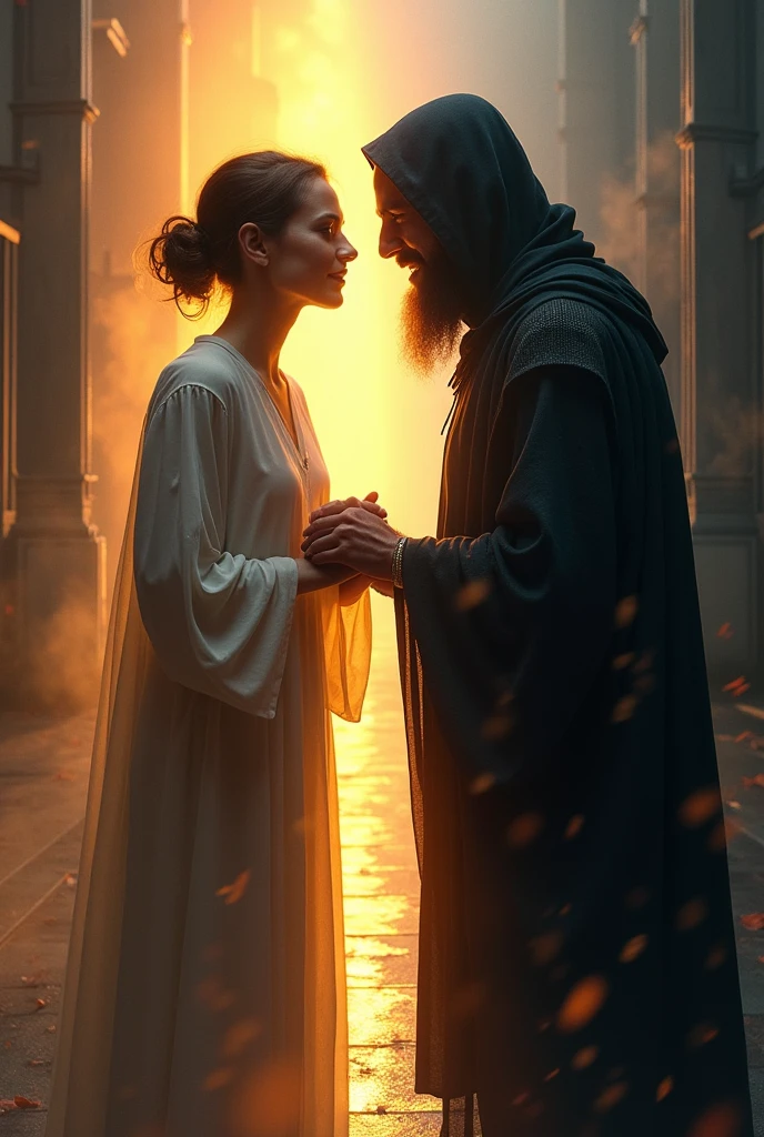 One person doing good things to others and another person doing bad things to others