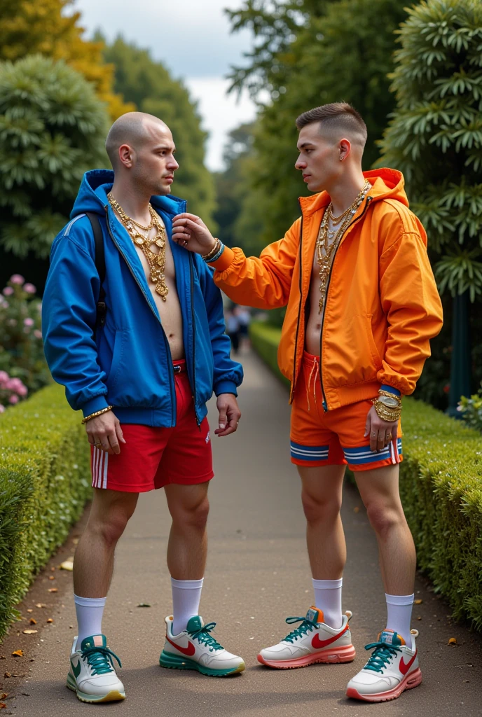 In the hyperrealistic photograph, two young european teenboys , bl9nd hair, stands undress, and play with slot machine, full body,with provocative and impressive big , dark light , slot machine light, colors,hyperealistic photo