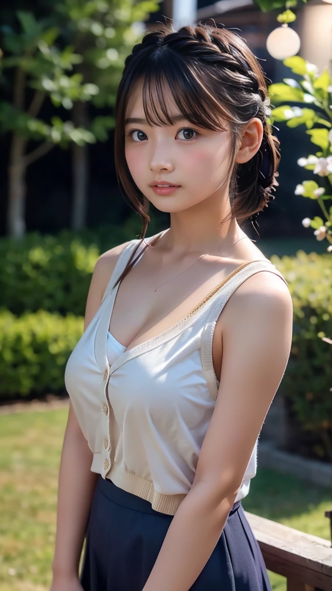 neat college girl、petite person、(White see-through camisole、White see-through panties)、Outside the field、(Slimed、small tit、flat boobs、small boobs)、Photorealsitic、detaileds, Skin texture, ultra-detailliert、Delicate and sexy collarbone、Sad look、Super detailed face、detailed lips、A detailed eye、二重まぶた、all-fours、sexy pose、female dog、Covered in milk、Bun hair