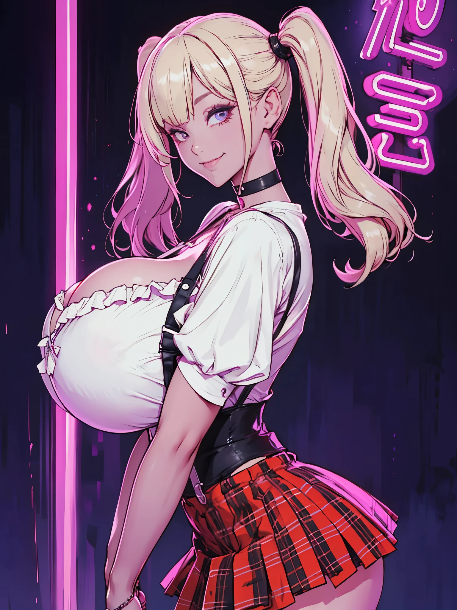 portrait (Lonely (Britney Spears), gigantic breasts, (bimbo slave), (twintails), huge ass, by rubio, Leotard erect nipple, round eyes show, Superheroine, thick thighs, voluptuous, twerking, ((fushia tight top)), (latex crop top), hourglass figure, (bimbo collar), (slave collar), (((black latex))), submissive, laying on knees, (latex hotpants), (((black hotpants))), ((thighs straps)), (leg bondage), (thighs belts)), (thighs compressed by belts)