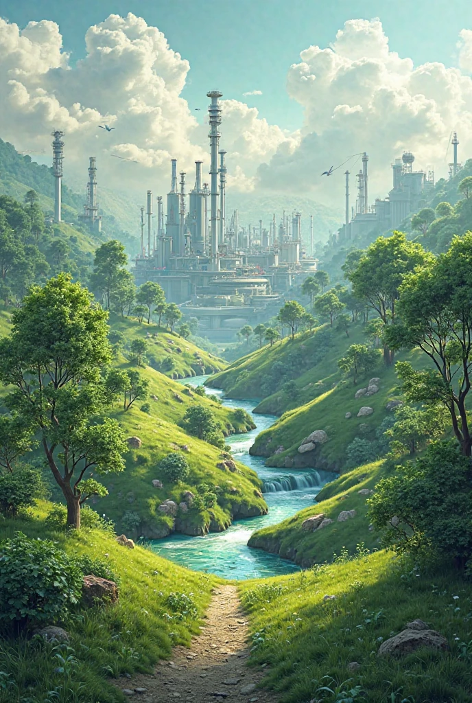 A mix between good environment and petrol industy that suits as an essy cover title without texts