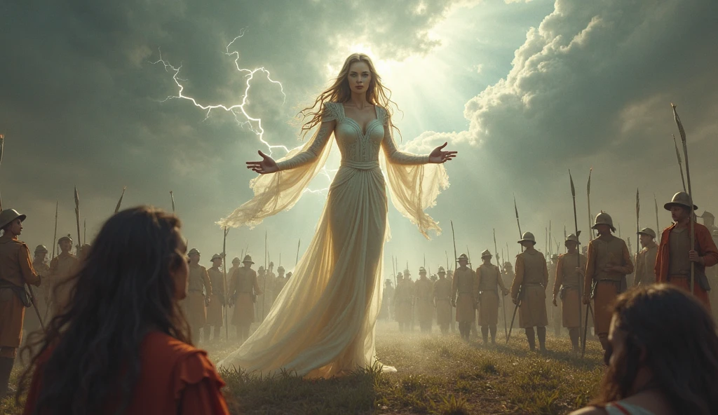 A petite goddess persuades war。Humans in conflict

