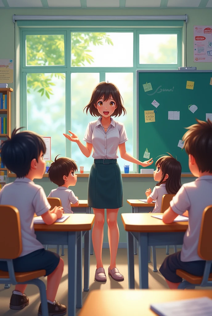 Listen to the teacher make a picture looks like aanime and good for Grade 10 student 