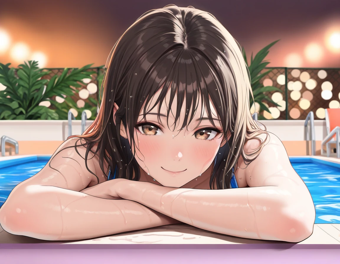 (masterpiece、Highest quality:1.2),Frame In、 Cowboy Shot, alone, One Girl, View your viewers, (Highest quality, 8k, Oil, Tabletop:1.2), Very detailed, (Realistic, Realistic:1.37), Vibrant colors, Pink Tank Top、Black ide Ponytail、Brown Hair、smile、Night cityscape、shopping