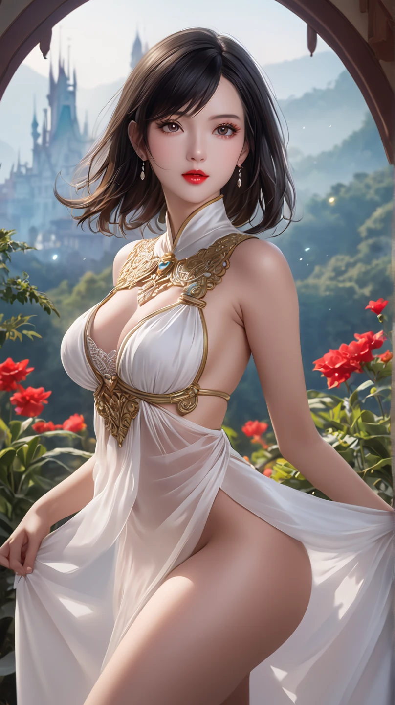 ((highest quality)),(Ultra-high resolution),(Very detailed),(Detailed Description),((The best CG)),(A masterpiece),Ultra-precise art,amazing drawing art,(Art with precise details:1.5), (woman:1.5), ((Immoral Lady:1.6))