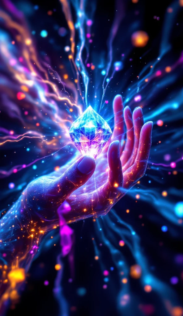 Prompt:

Masterpiece, breathtakingly detailed macro shot of a miniature dreamscape cradled by the luminous hand of a cosmic creator goddess. Fantastical crystalline formations of varying transparency and color create an otherworldly environment. Within this "crystal dreamscape," tiny, whimsical sprite-like beings with iridescent wings flit and glow. Volumetric light filters through the crystal structures, casting vibrant caustic patterns. Hyper-realistic textures showcase the intricate facets and internal luminescence of the crystals. Dreamy, ethereal background with soft, glowing particles. Focus on the magical and whimsical nature of a micro-fantasy world.

Notes: cosmicart, fantasyart, detailedillustration, SuperPremium, aesthetic, 8K.

Key elements: Whimsical crystal formations, sprite-like beings, iridescent details, magical atmosphere, dreamlike quality.