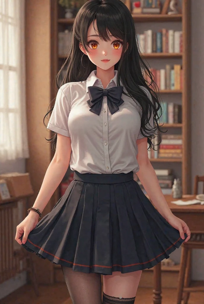 girl in sexy school skirt and underwear 