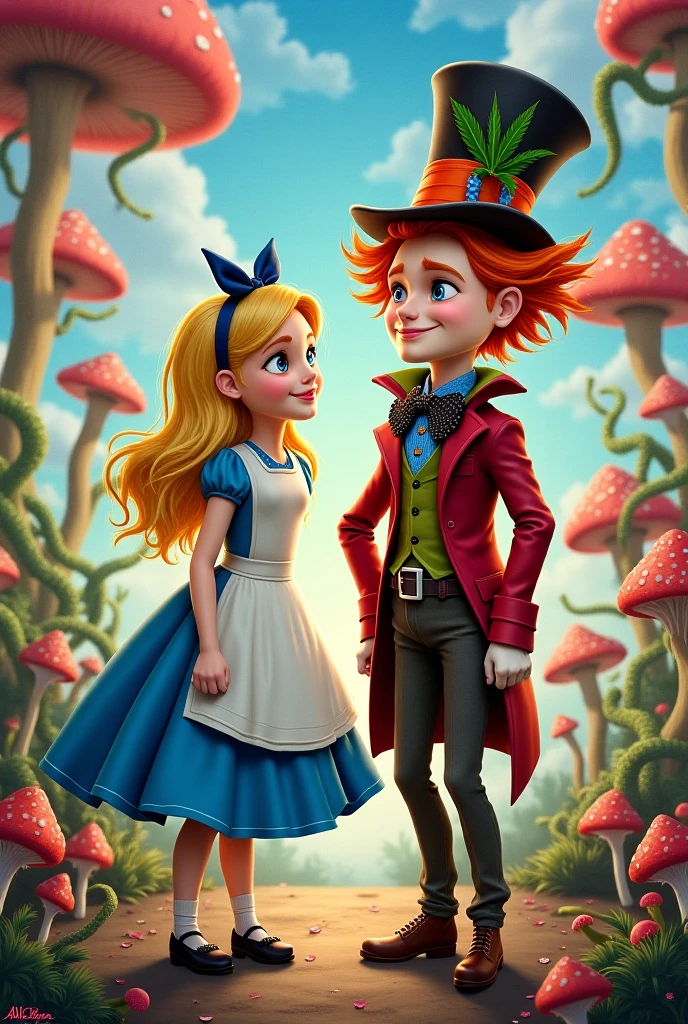Alice in Wonderland, Alice and the Mad Hatter Children in the Enchanted Forest