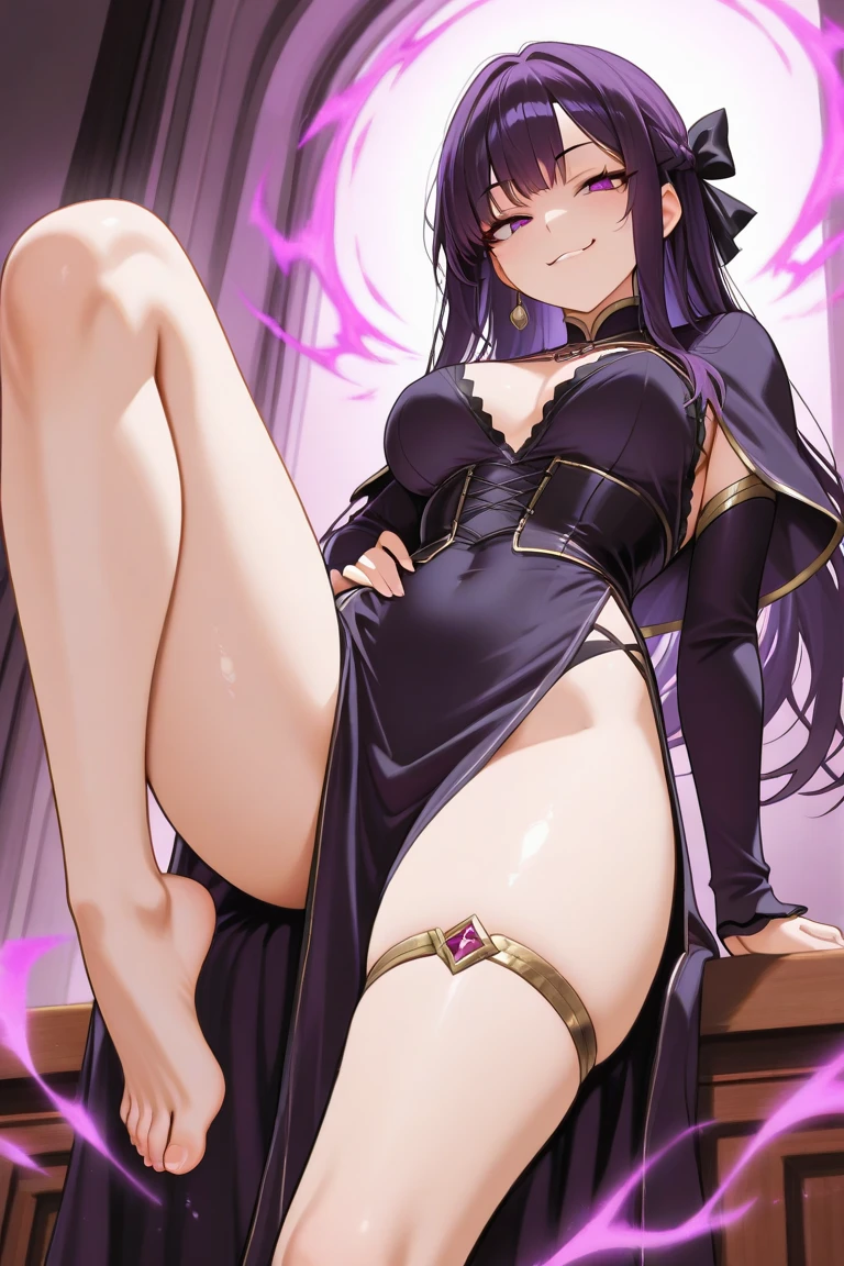 Yukibase, Purple Hair, Long Hair, Ahoge, Red eyes, Pointed Ears, hair band, Bare shoulders, gloves, One girl, Solo Break, Depth of written boundary, Cinematic, Game CG, Anime screenshots, Official Art, masterpiece, Highest quality,Fully nude,With nipples,Pussy in full view in the city,1girl, double handjob, 2boys, penis,