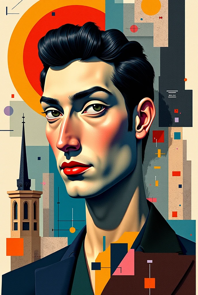 I create an advertisement for a book in the cubist style 