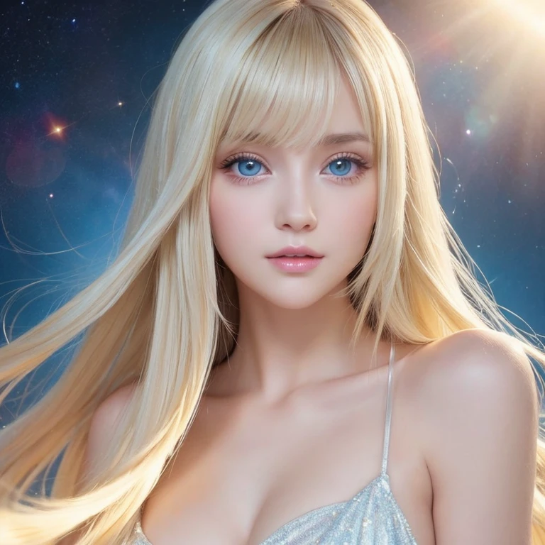 masterpiece, best quality, cinematic photo, anatomically correct,
digital artwork illustration ,
innocent 20yo woman, pale skin,
polish,
pronounced feminine features,
(stretching),
t-shirt,
straight blonde hair,
large breasts,
(cosmic background),
dark illustration style,
(8k, dynamic composition, photorealistic, sharp focus), elaborate background, cinematic, rule of thirds,
backlight,
film grain,
intricate details,
fine details,