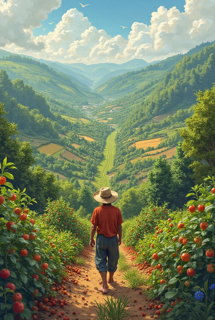 ধীরে ধীরে তার খেত অনেক ফল-ফসলে ভরে ওঠে।
