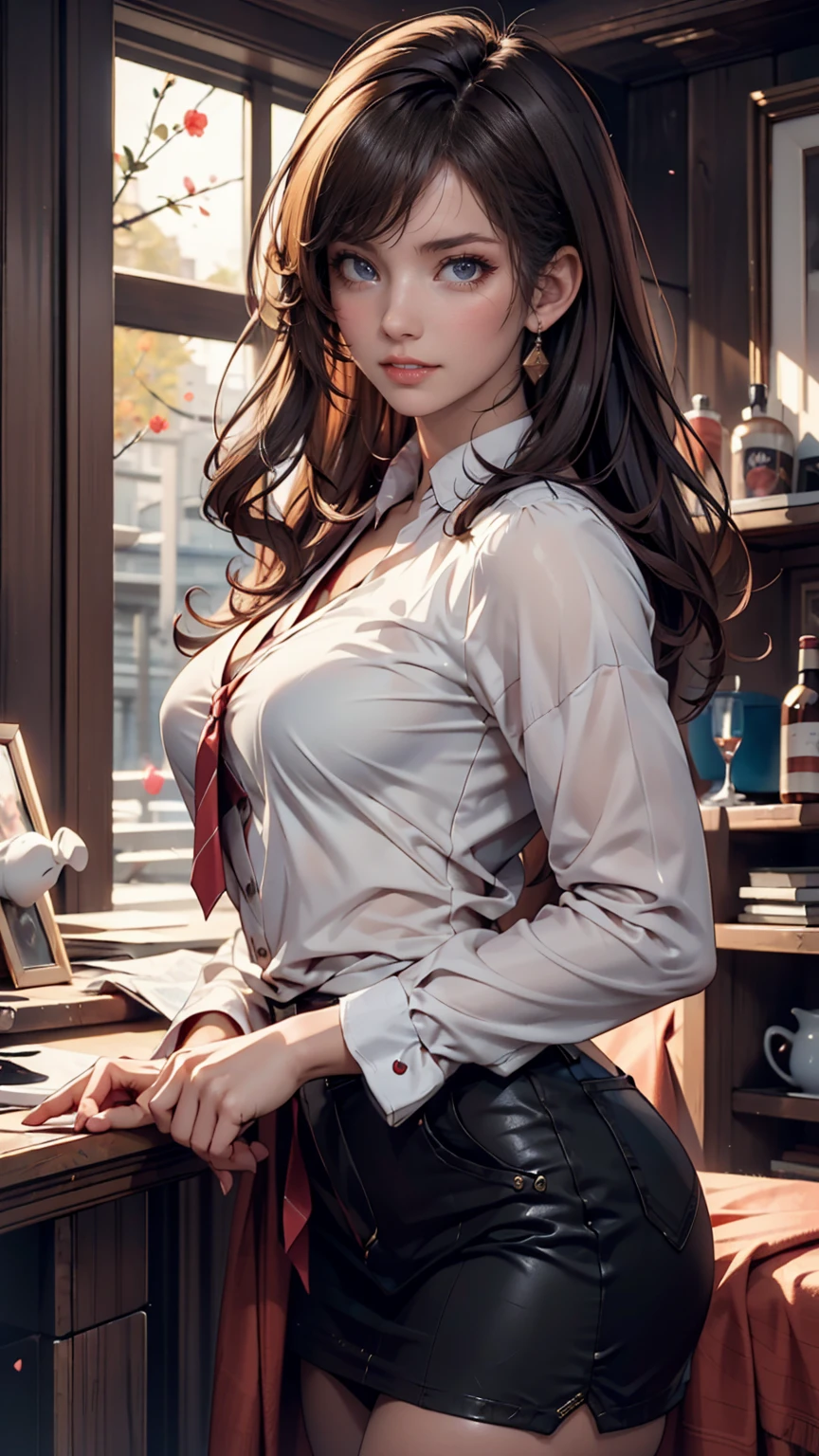 Impossible Resolution, high resolution, (masterpiece: 1.4), Super Detail, dark haired young woman dressed as a technician,  expression of blush and excitement ,  Dark haired young woman dressed as a 