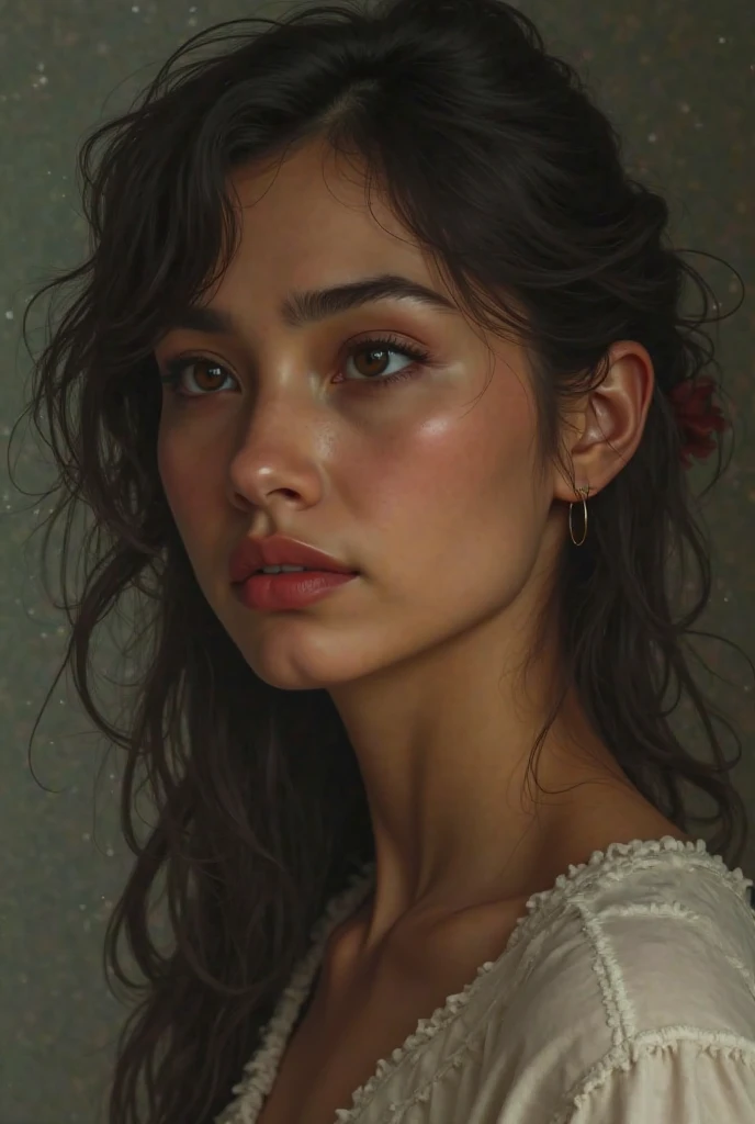 Image of a person who is thinking or has an idea, preferably a woman with a brown complexion 