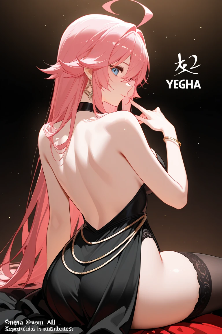 A fantasy painting of A stunningly woman, wearing headphones, composed of a dazzling array of rainbow hues, reclines gracefully at the end of a radiant rainbow amidst the fluffy clouds in the sky. Bathed in dynamic and enchanting lighting, accentuates her vibrant, full-bodied form. Fantasy art. Masterpiece 
