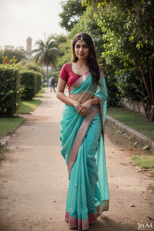 Beautiful 18 years old Indian girl in saree.