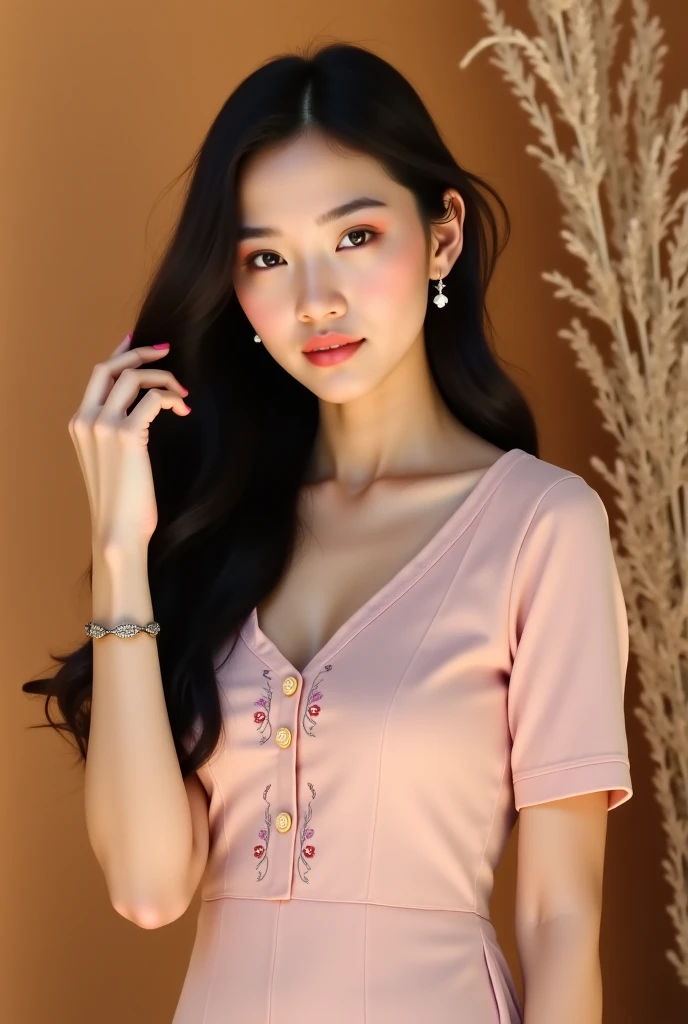(RAW photo, highest quality), (realistic, photo-realistic:1.3), highest quality ,masterpiece, very delicate and beautiful, very detailed ,cg ,unity ,2k wallpaper, wonderful, finely, masterpiece, light smile, highest quality, very detailed cg unity 8k wallpaper, huge file size , super detailed, High resolution, very detailed, 1 girl, slender, (brown hair), smaller chest, look looking at viewer, sharp focus, lace camisole top, mini skirt