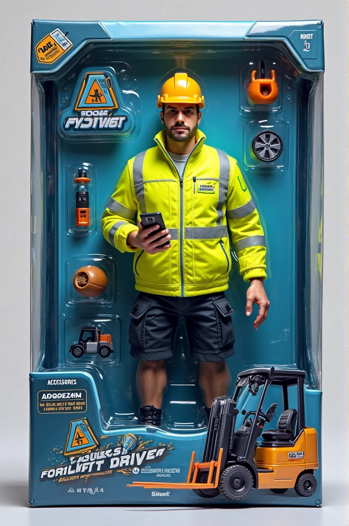 Cartoon character of a boy standing full body wearing a yellow polo shirt, denim trousers, Cap with a black circle in the center, botas preta, Holding a tool case and looking content, animation character, Caractere estilizado, animation style rendering, 3D estilizado, 3d stylized rendering, Personagem 3D, Personagem 3D, renderizado